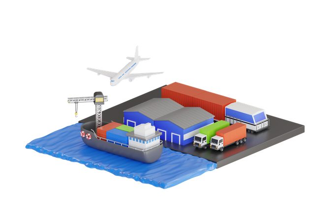 Transportation and logistics service  3D Illustration