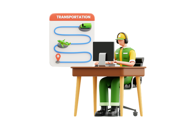 Transportation Management  3D Icon