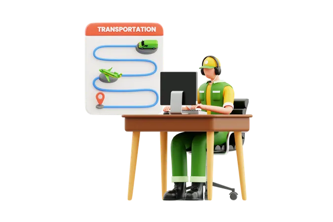 Transportation Management  3D Illustration