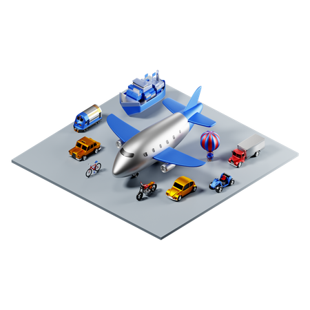 Transportation Network  3D Icon