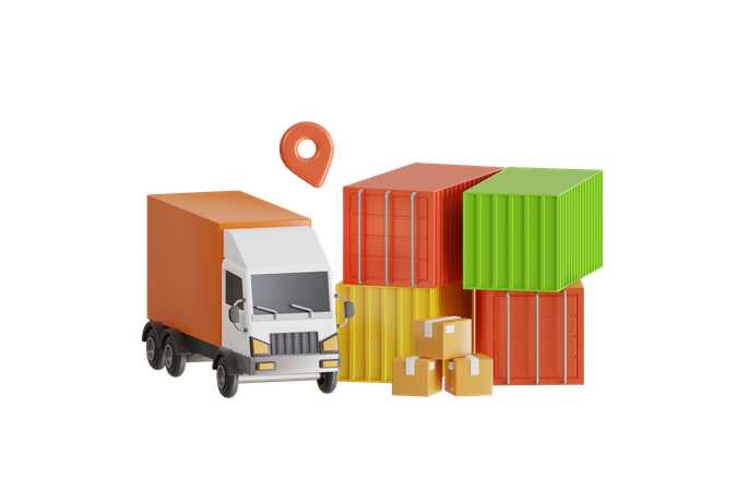 Transporte de contêiner de carga  3D Icon