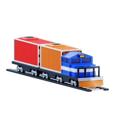 Transporte ferroviario de mercancías  3D Icon