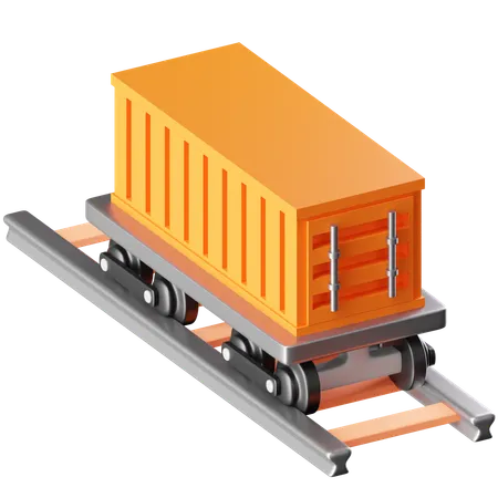 Transporte ferroviario de mercancías  3D Icon