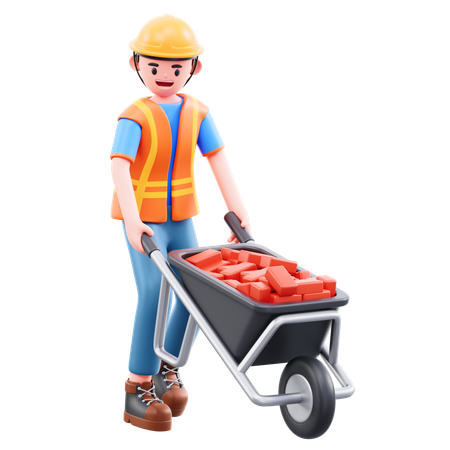 Transporting Bricks  3D Icon