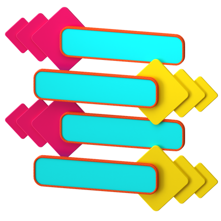 Trapezoid List Chart  3D Icon