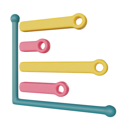 Trapezoid List Chart  3D Illustration