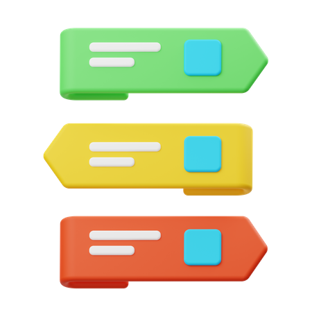 Trapezoid List Chart  3D Illustration