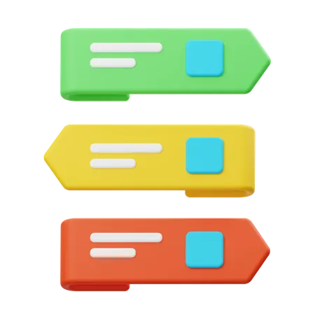 Trapezoid List Chart  3D Illustration