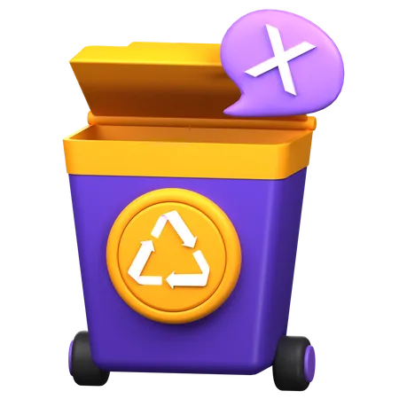 Empty Trash 3 D Icon Illustration 3D Icon