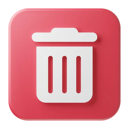 Trash Button  3D Icon