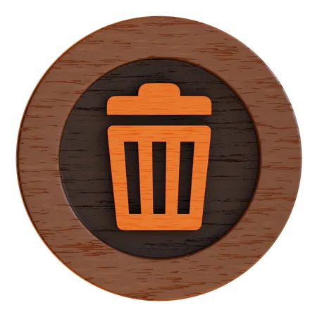 Trash Button  3D Icon