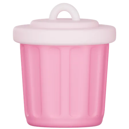 3 D Icon Of Pink Trash Can 3D Icon