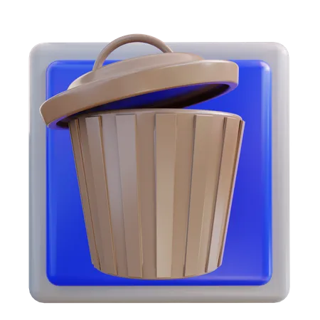 Trash Can 3D Icon