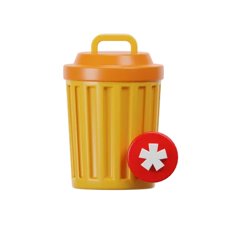 Trash Can Alert  3D Icon