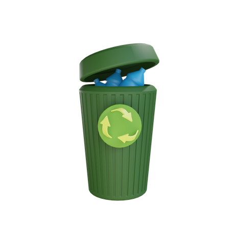 Trash Can Bottle 3D Illustration