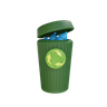 3d trash can illustration