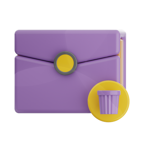 Trash Email  3D Icon