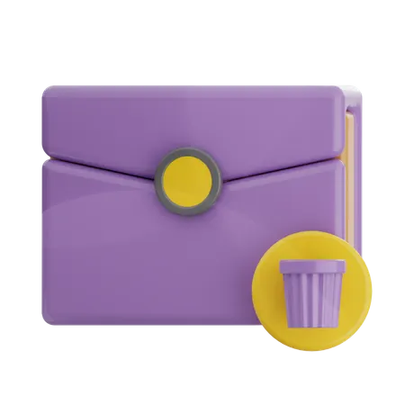 Trash Email  3D Icon