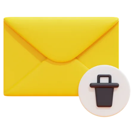 Trash Email 3D Icon