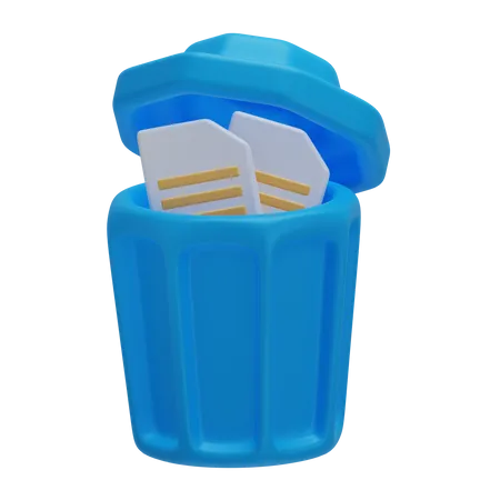 Trash File 3 D Data Storage 3D Icon