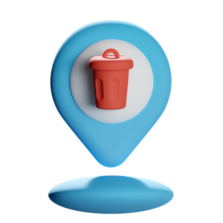 Trash Location Pin  3D Icon