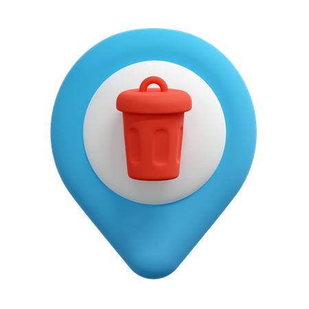 ゴミ箱の位置ピン  3D Icon