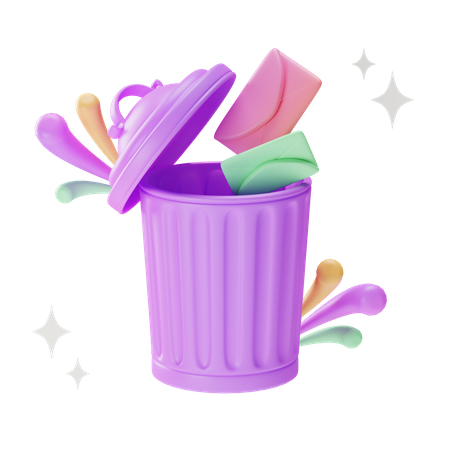 Trash Mail 3D Illustration