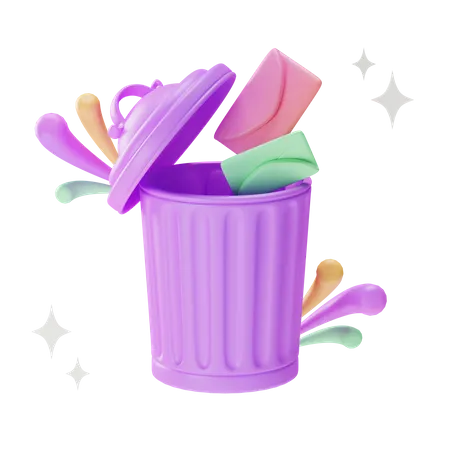 Trash Mail 3D Illustration