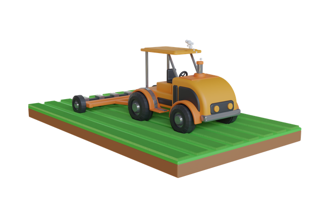 Trator de campo 3D Icon