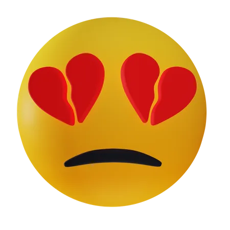 Trauriges Emoji mit gebrochenem Herzen  3D Icon