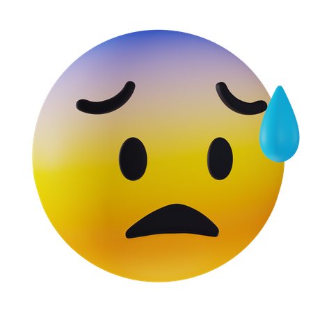Trauriges, verwirrtes Emoji  3D Icon