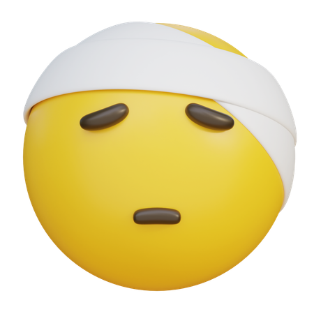Trauriger Gesichtsausdruck mit verbundenem Kopf-Emoji  3D Icon