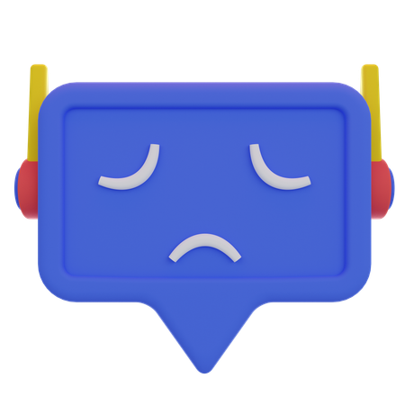 Trauriger Chatbot  3D Icon