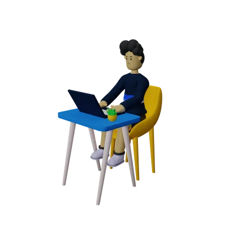 Travail à domicile  3D Illustration