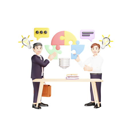 Travail collaboratif  3D Icon