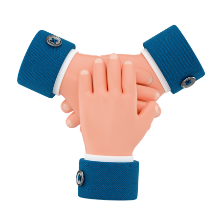 Travail d'équipe mains empilées  3D Icon