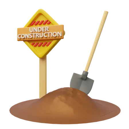 En travaux de construction  3D Icon