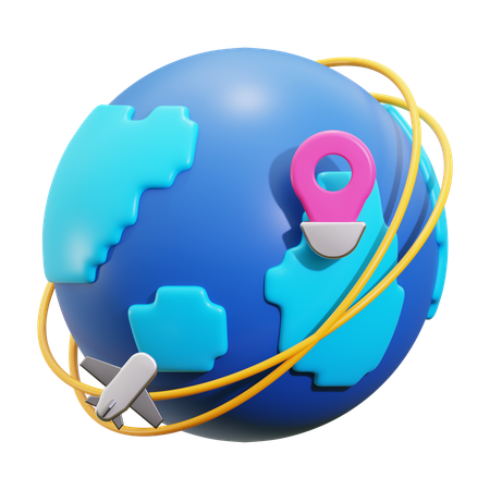 Travel around the world  3D Icon