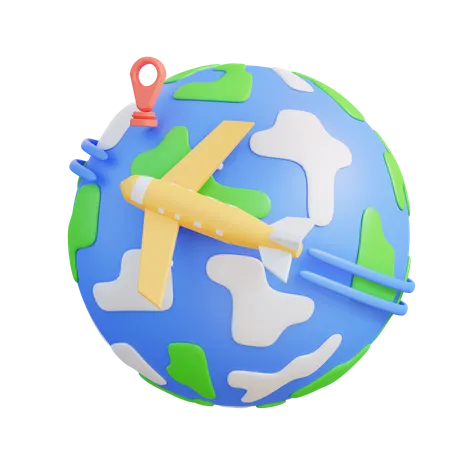 Travel Around The World  3D Icon