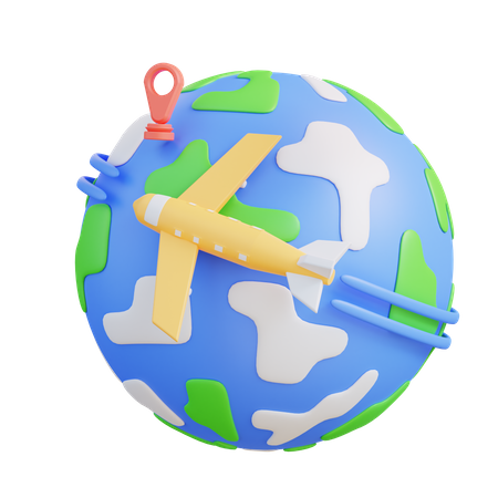 Travel Around The World 3D Icon