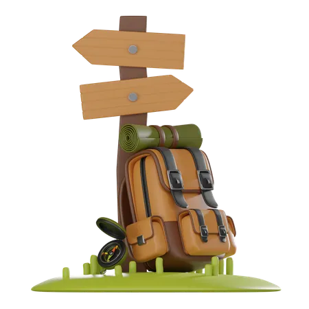 Travel Backpack  3D Icon