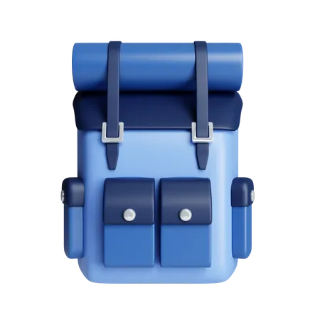3 D Blue Travel Backpacks For Traveling Concept Icon Isolated On White Background 3 D Rendering Illustration Clipping Path 3D Icon