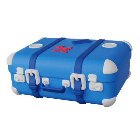 Retro Suitcase 3 D Render Icon 3D Icon
