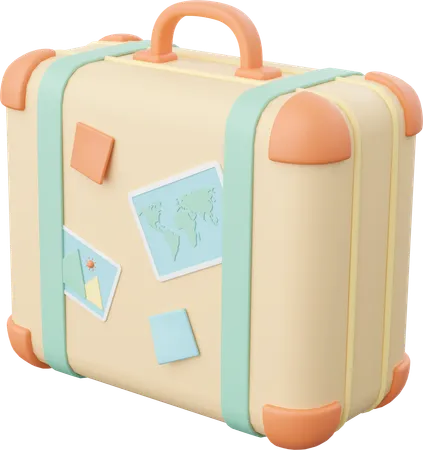 Travel Baggage 3 D Illustration Of Travel Equipments 3D Icon