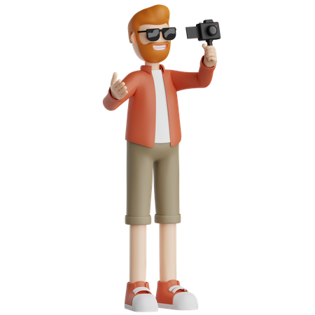 Travel Blogger 3D Illustration