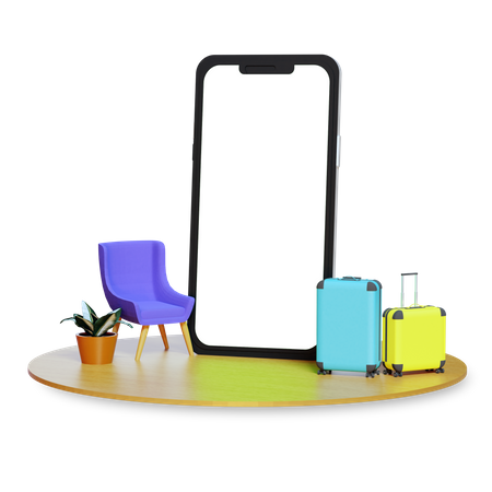 Travel booking app  3D Illustration