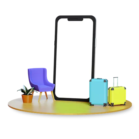 Travel booking app  3D Illustration