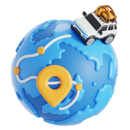 Travel by car  3D Icon