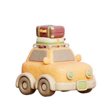 3 D Travel Car Travel Tourism Elements Holiday Vacation 3D Icon