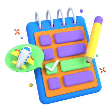 Travel Checklist  3D Illustration